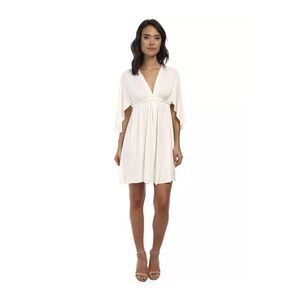 Rachel Pally Women's Floral Mini Caftan V-Neck Dress Size L Flirty